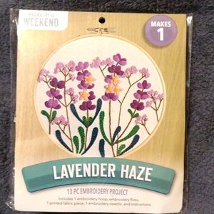NWT Leisure Arts 6" Lavender Haze 13 pc. Embroidery Project
